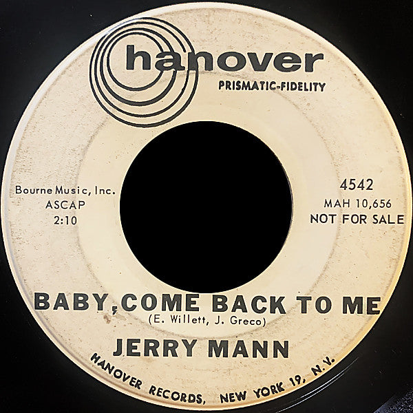 Jerry Mann (3) : Why Did You Go / Baby Come Back To Me (7", Single, Promo)