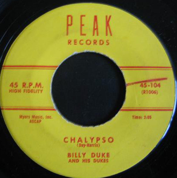 Billy Duke And His Dukes : Chalypso / Fork In De Road (7")