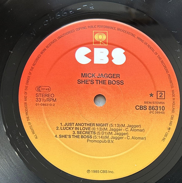 Mick Jagger : She's The Boss (LP, Album, Sun)