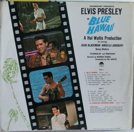 Elvis Presley : Blue Hawaii (LP, Album, Mono, M/Print)
