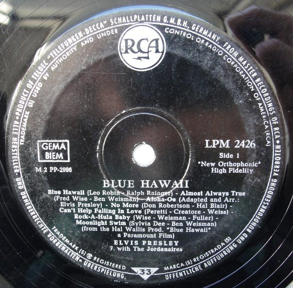 Elvis Presley : Blue Hawaii (LP, Album, Mono, M/Print)