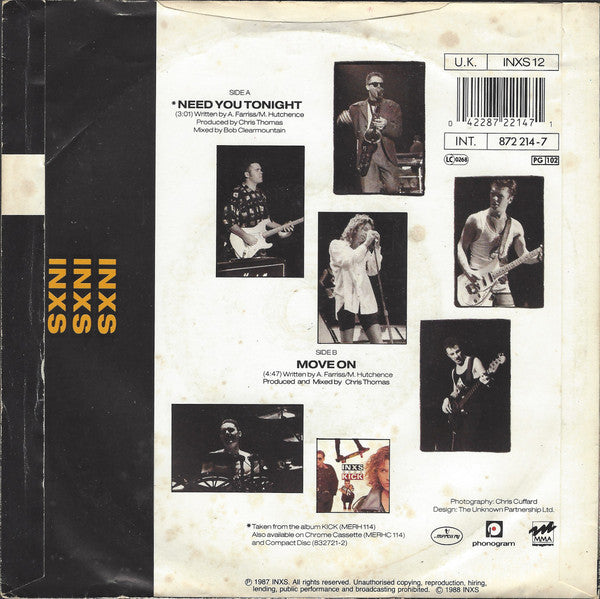 INXS : Need You Tonight (7", Single, Sil)