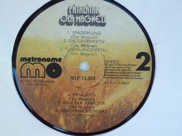 Ola Magnell : Påtalåtar (LP, Album)