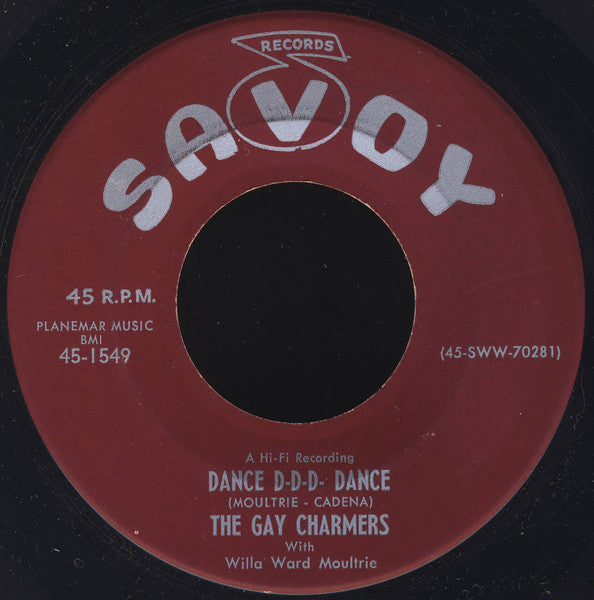 The Gay Charmers With Willa Ward : Groovey Shoes / Dance D-D-D- Dance (7")