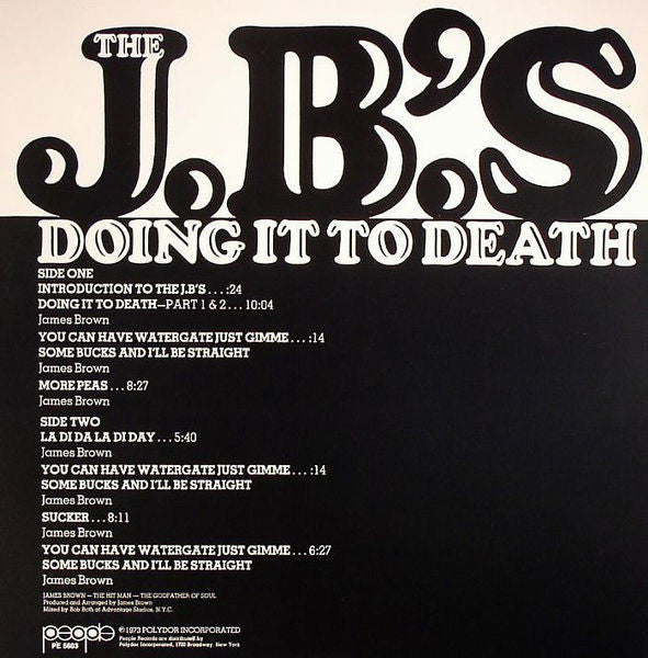 The J.B.'s : Doing It To Death (LP, Album, RE)
