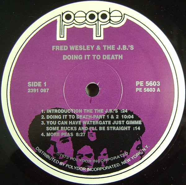 The J.B.'s : Doing It To Death (LP, Album, RE)