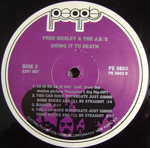The J.B.'s : Doing It To Death (LP, Album, RE)