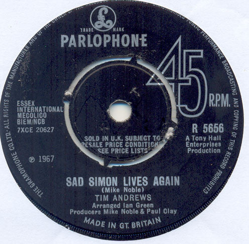 Tim Andrews : Sad Simon Lives Again (7")