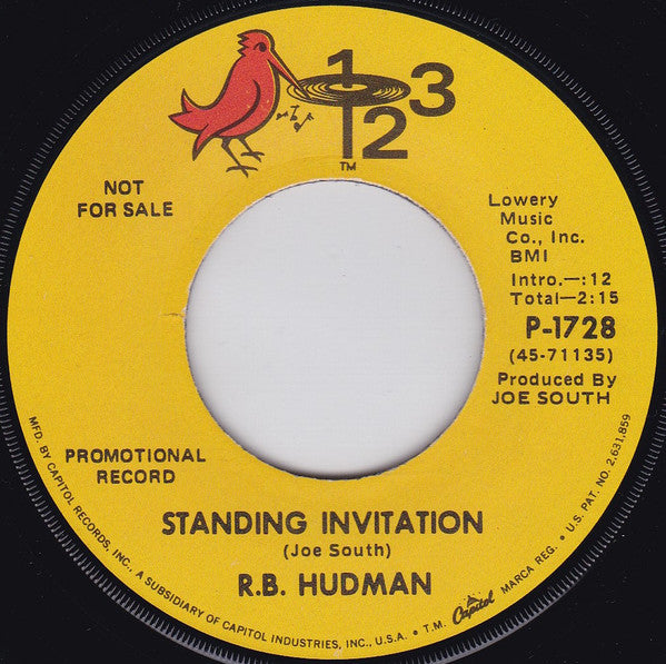 R.B. Hudmon : Look At Granny Run Run / Standing Invitation (7", Single, Promo)