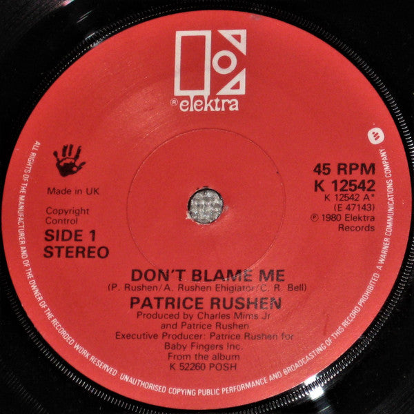 Patrice Rushen : Don't Blame Me / Time Will Tell (7", Single)