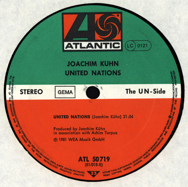 Joachim Kühn : United Nations (LP, Album)