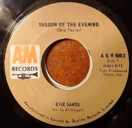 Evie Sands : Shadow Of The Evening / Until It's Time For You To Go (7")