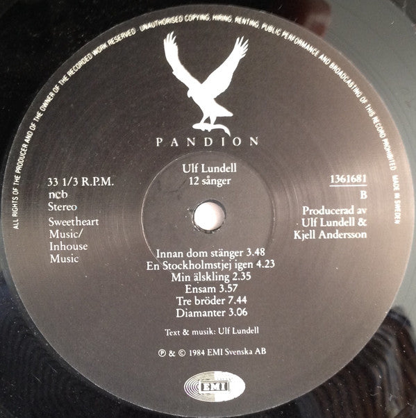Ulf Lundell : 12 Sånger (LP)