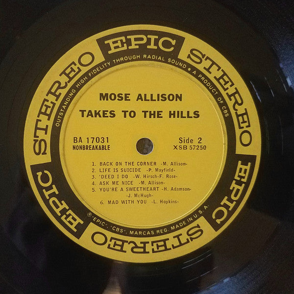 Mose Allison : Takes To The Hills (LP, Album)