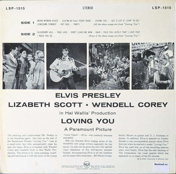 Elvis Presley : Loving You (LP, Album, RE)