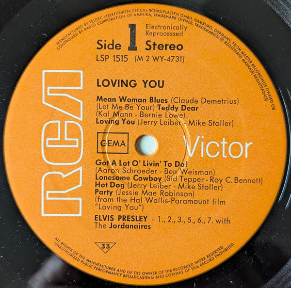 Elvis Presley : Loving You (LP, Album, RE)
