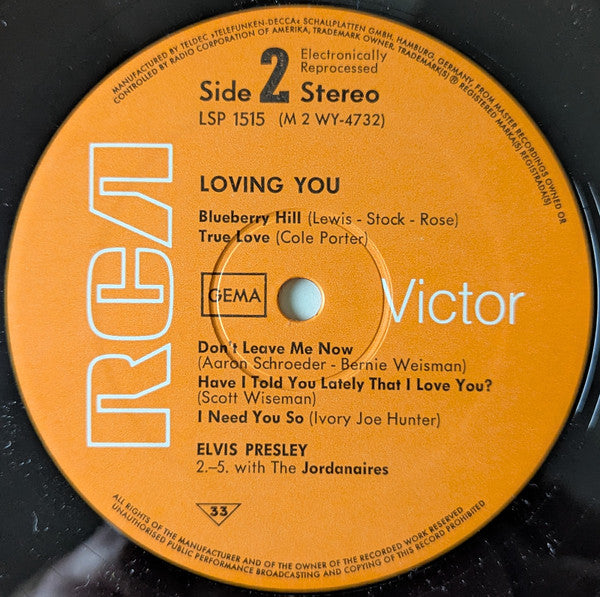 Elvis Presley : Loving You (LP, Album, RE)