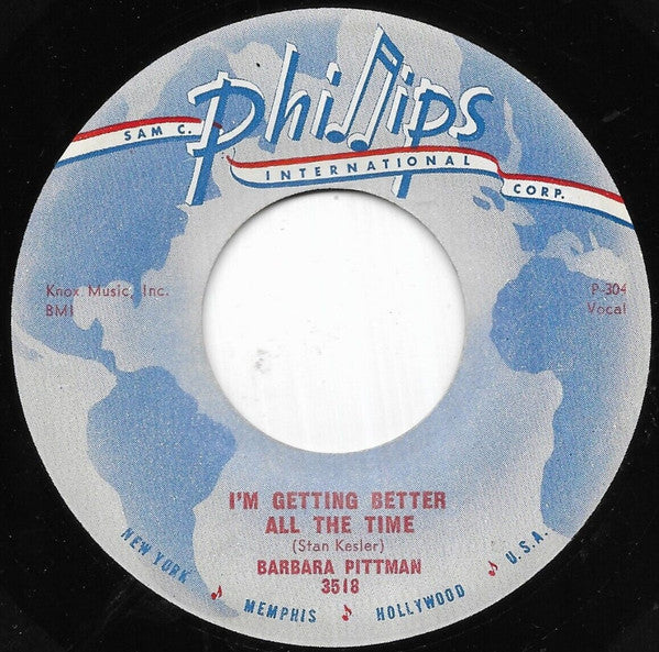 Barbara Pittman : Two Young Fools In Love / I'm Getting Better All The Time (7", Single)