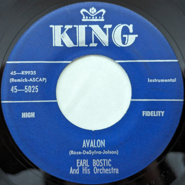 Earl Bostic And His Orchestra : Avalon / Too Fine For Crying (7", Single)