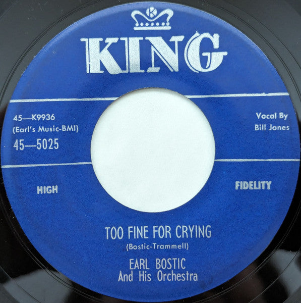 Earl Bostic And His Orchestra : Avalon / Too Fine For Crying (7", Single)