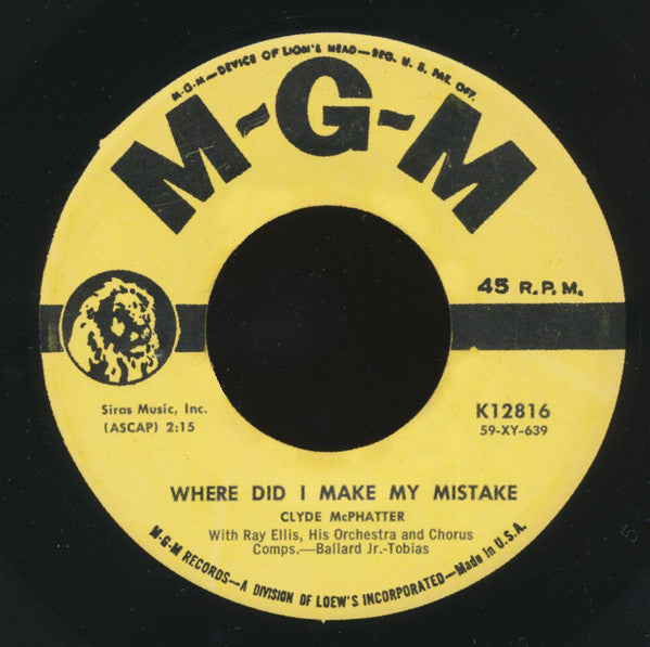 Clyde McPhatter : Twice As Nice / Where Did I Make My Mistake (7")