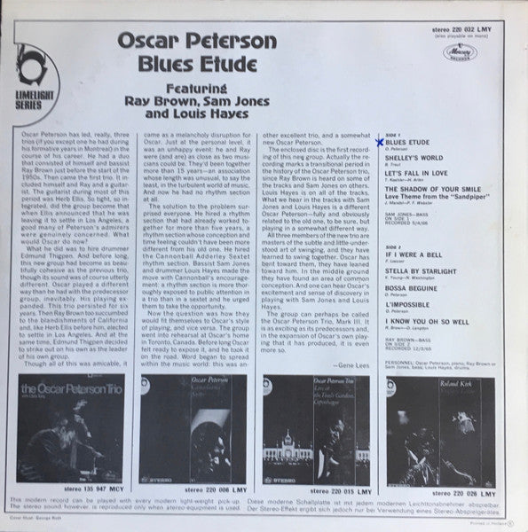 Oscar Peterson : Blues Etude (LP, Album)