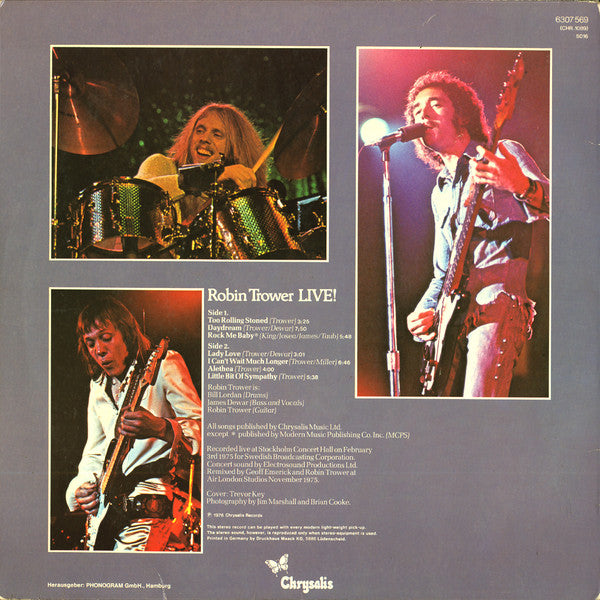 Robin Trower : Robin Trower Live! (LP, Album)