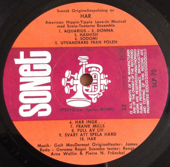 Various : Hår - American Hippie-Yippie Love-In Musical (LP, Album)