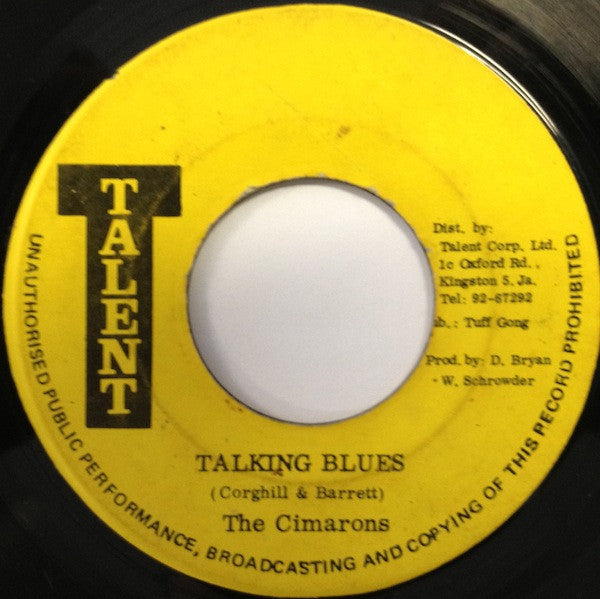 The Cimarons : Talking Blues (7", Yel)