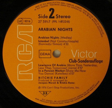 The Ritchie Family : Arabian Nights (LP, Album, Club)