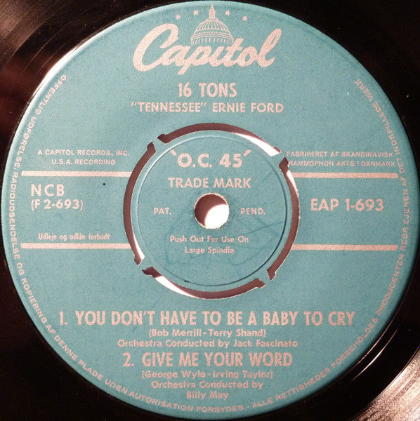 Tennessee Ernie Ford : 16 Tons (7", EP)