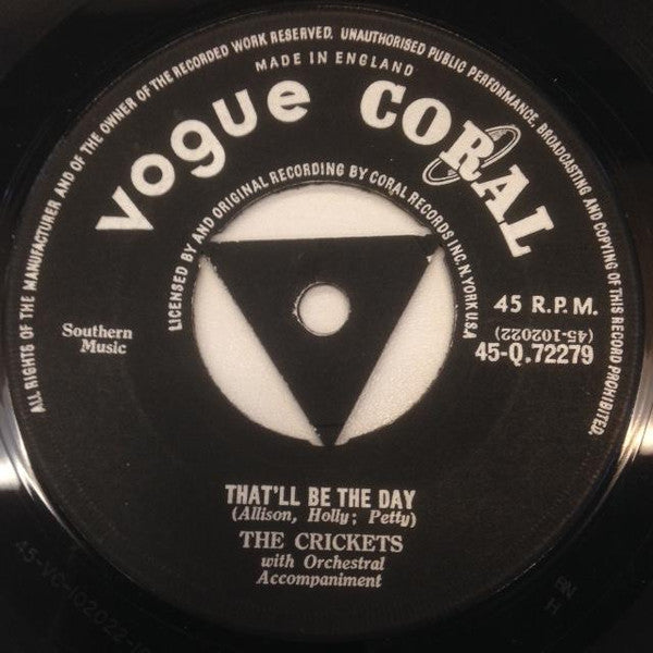 The Crickets (2) : That'll Be The Day (7", Single)