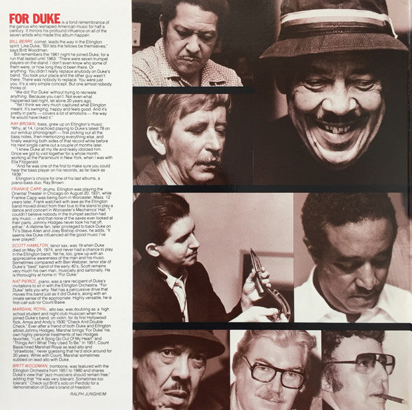 Bill Berry And His Ellington Allstars : For Duke (LP, Album, Ltd, Gat)