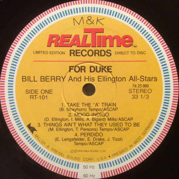 Bill Berry And His Ellington Allstars : For Duke (LP, Album, Ltd, Gat)