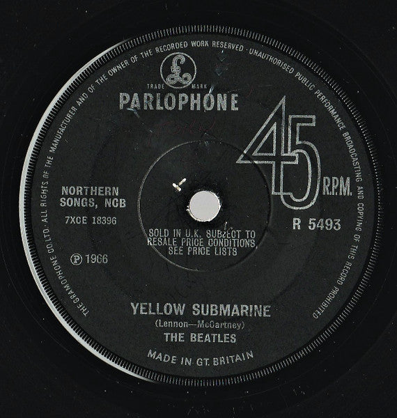 The Beatles : Eleanor Rigby / Yellow Submarine (7", Single, Sol)