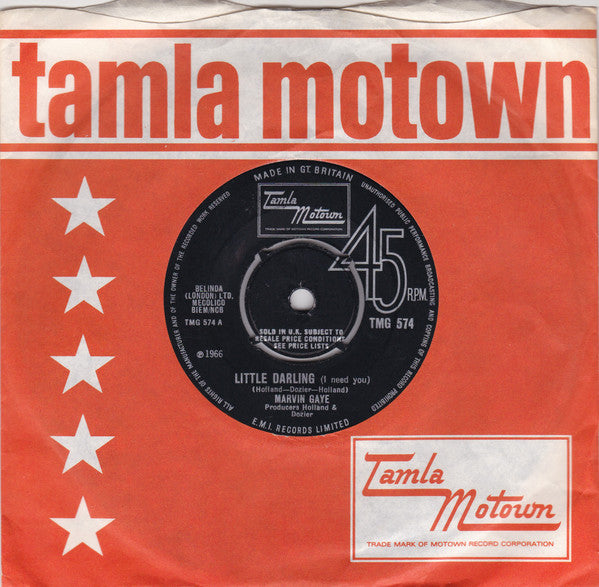 Marvin Gaye : Little Darling (I Need You) (7", Single, 4-P)