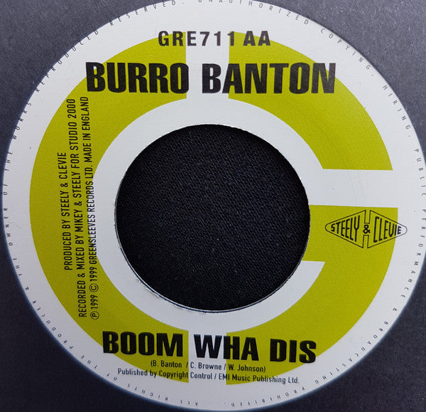 Zebra (3) / Burro Banton : Unfair You Know / Boom Wha Dis (7")