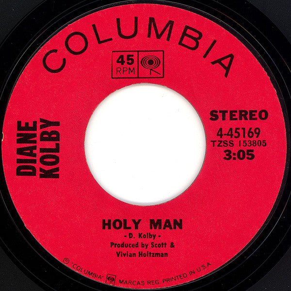 Diane Kolby : Holy Man / Hallelujah, Baby (7", Single, Styrene, Pit)