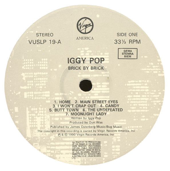 Iggy Pop : Brick By Brick (LP, Album)