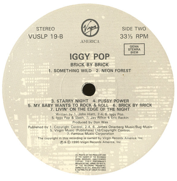 Iggy Pop : Brick By Brick (LP, Album)