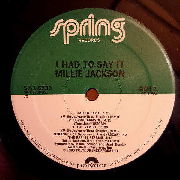 Millie Jackson : I Had To Say It (LP, Album, 72)
