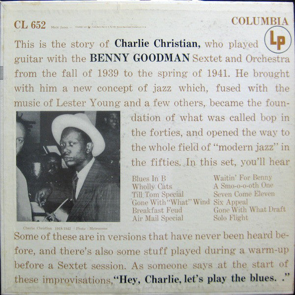 Charlie Christian With Benny Goodman Sextet And Benny Goodman And His Orchestra : With The Benny Goodman Sextet And Orchestra (LP, Comp, Mono, RP)