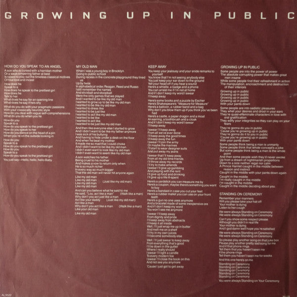 Lou Reed : Growing Up In Public (LP, Album)
