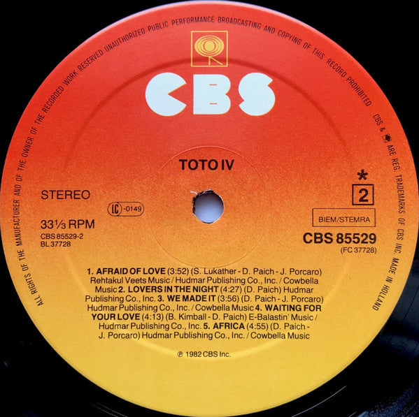 Toto : Toto IV (LP, Album)