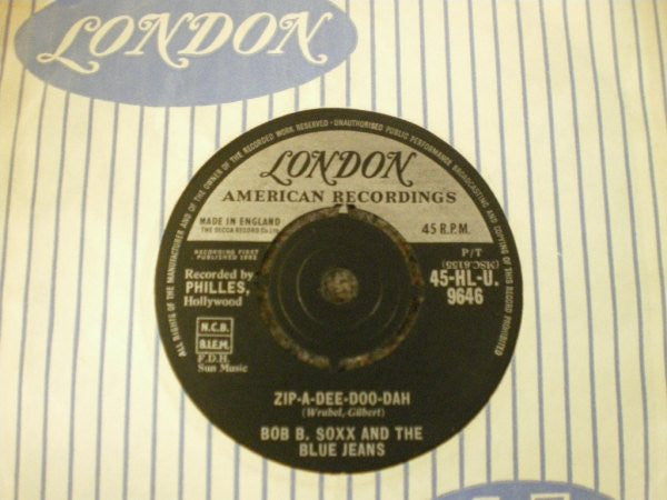 Bob B. Soxx And The Blue Jeans : Zip-A-Dee Doo-Dah (7", Single)