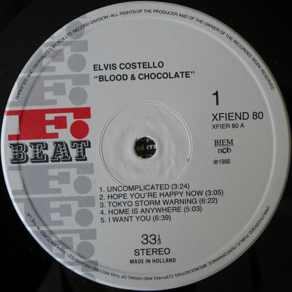 Elvis Costello & The Attractions : Blood & Chocolate (LP, Album)