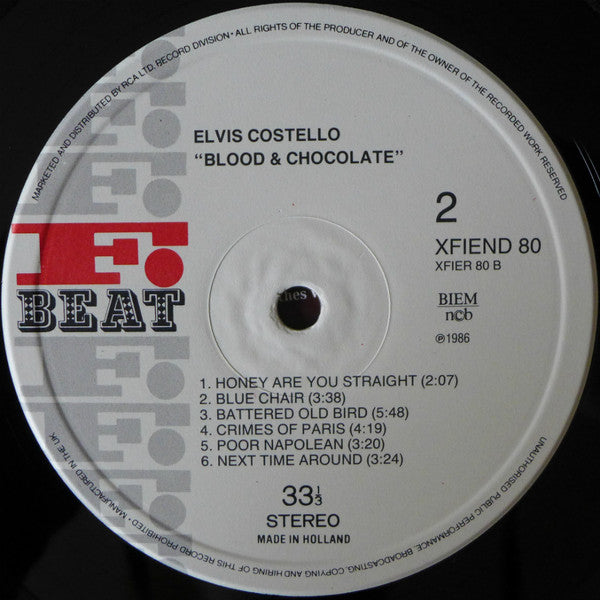Elvis Costello & The Attractions : Blood & Chocolate (LP, Album)