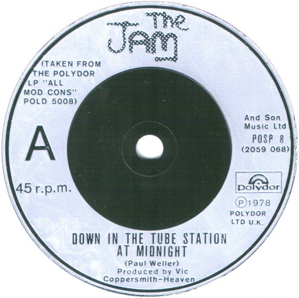 The Jam : Down In The Tube Station At Midnight (7", Single)