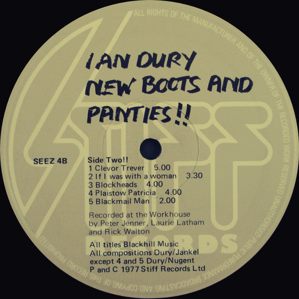 Ian Dury : New Boots And Panties!! (LP, Album, Isl)