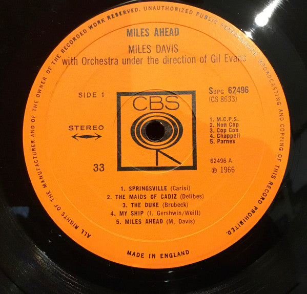 Miles Davis + 19 With Orchestra Under The Direction Of Gil Evans : Miles Ahead (LP, Album)